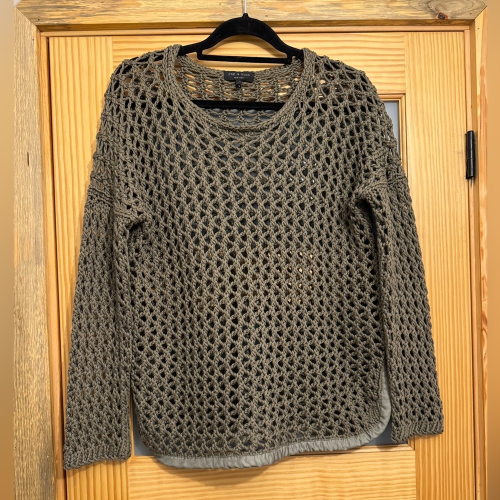EUC Rag & Bone mesh long sleeve sweater